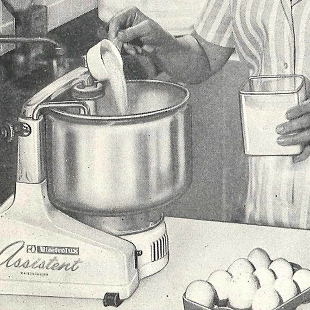 An old picture of an electrolux assistent
