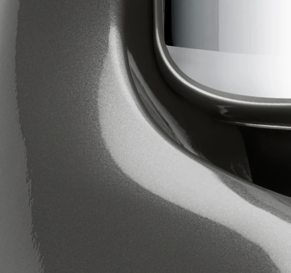 Close-up of the Ankarsrum Assistent Original in Black Chrome.
