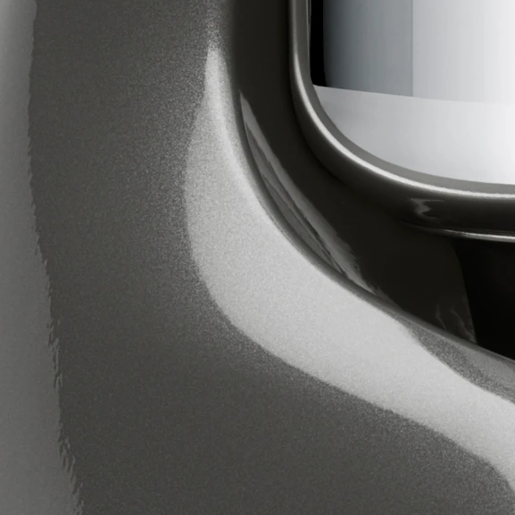 Close-up of the Ankarsrum Assistent Original in Black Chrome.