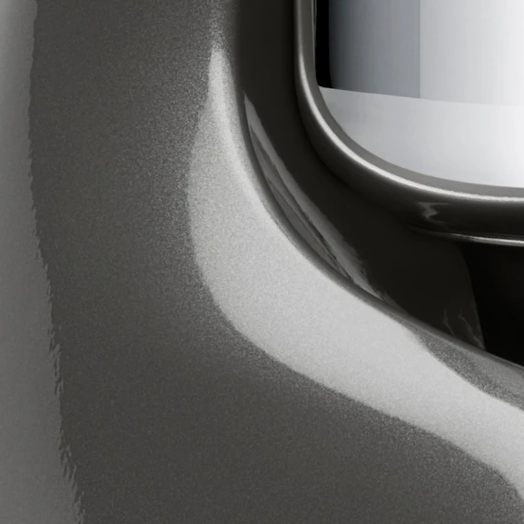 Nahaufnahme der Ankarsrum Assistent Original in der Farbe Black Chrome.