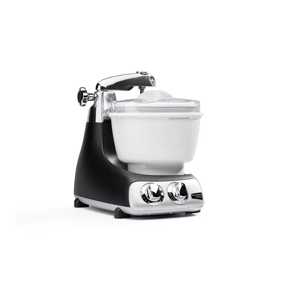 Ankarsrum Assistent Original met de ijsmachine gemonteerd.