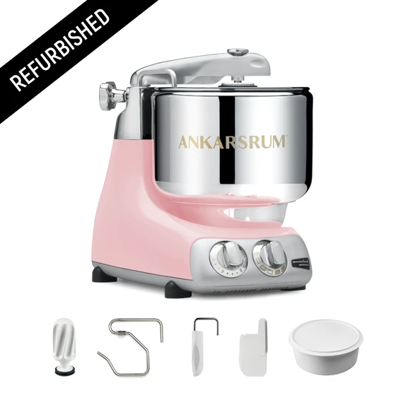 Cloudy Pink Ankarsrum Mixer with Refurbished Label