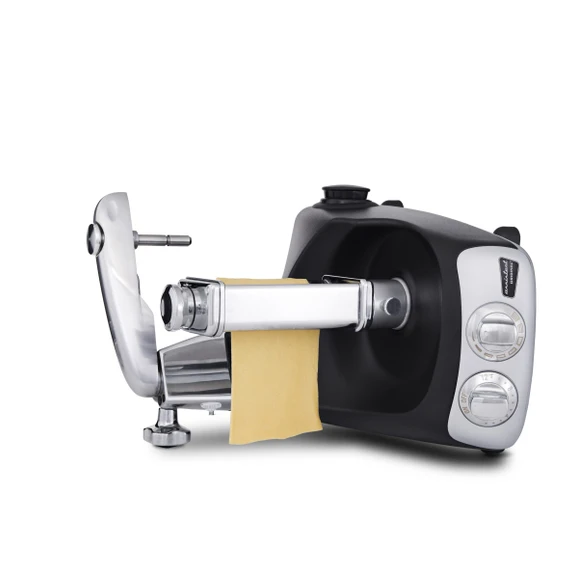 Ankarsrum Assistent Original with the Lasagna Roller attached, making fresh lasagna sheets.