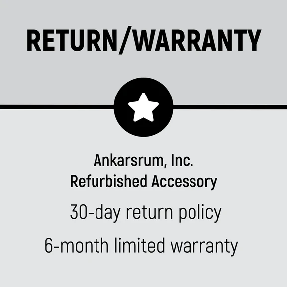 Return/Warranty. Refurbished Accessories have a 30-day return policy and a 6-month limited warranty.