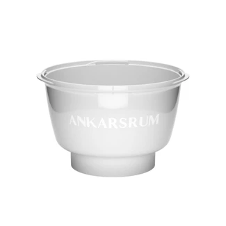 White Ice Cream Maker bowl with the Ankarsrum logo on it.