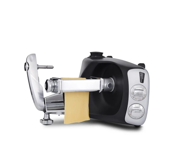 Ankarsrum Assistent Original with the Lasagna Roller attached, making fresh lasagna sheets.