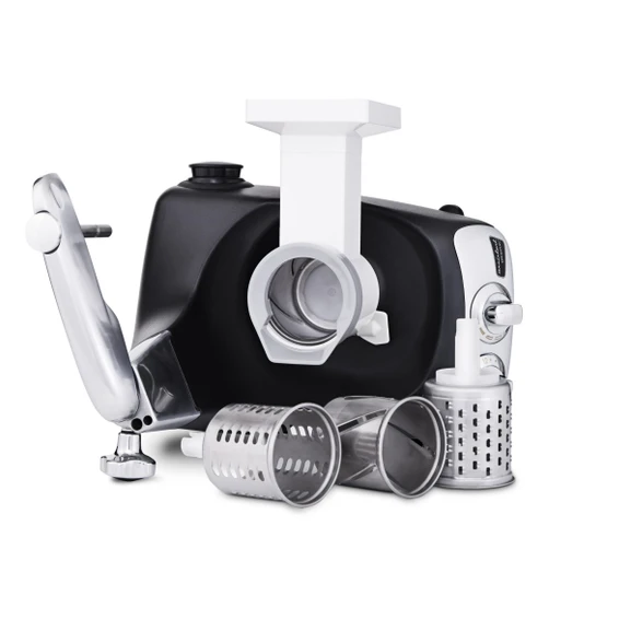 Ankarsrum Assistent Original with the Vegetable Cutter attached.