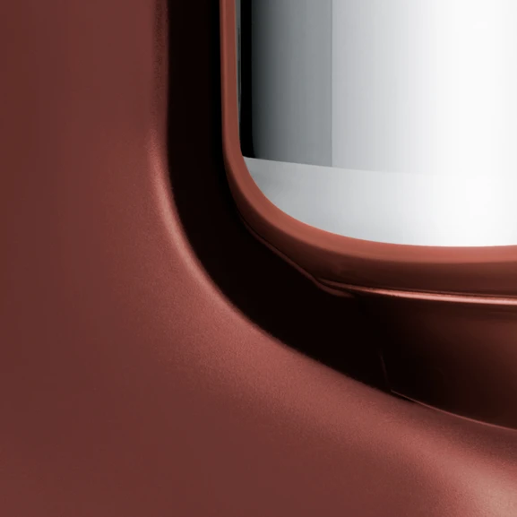 Close-up of the Ankarsrum Assistent Original in Rustic Maroon.
