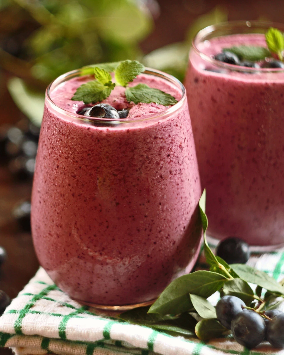 Smoothie crémeux aux myrtilles et à la banane