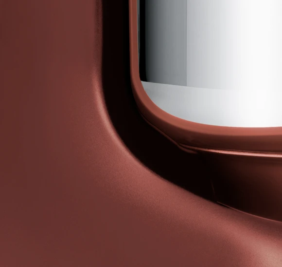 Close-up of the Ankarsrum Assistent Original in Rustic Maroon.